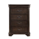 Lynda Tall Dresser Chest 4 Drawers Walnut Brown Solid Acacia Wood BM329958