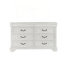Lynda Wide Dresser 6 Drawers White Solid Acacia Wood 40 Inch BM329959