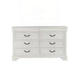 Lynda Wide Dresser 6 Drawers White Solid Acacia Wood 40 Inch BM329959