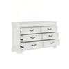 Lynda Wide Dresser 6 Drawers White Solid Acacia Wood 40 Inch BM329959