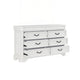 Lynda Wide Dresser 6 Drawers White Solid Acacia Wood 40 Inch BM329959