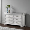 Lynda Wide Dresser, 6 Drawers, White Solid Acacia Wood, 40 Inch