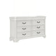Lynda Wide Dresser, 6 Drawers, White Solid Acacia Wood, 40 Inch