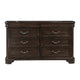 Lynda Dresser 6 Drawers Pewter Dark Brown Solid Acacia Wood 68 Inch BM329960