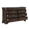 Lynda Dresser 6 Drawers Pewter Dark Brown Solid Acacia Wood 68 Inch BM329960