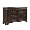 Lynda Dresser 6 Drawers Pewter Dark Brown Solid Acacia Wood 68 Inch BM329960