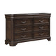 Lynda Dresser 6 Drawers Pewter Dark Brown Solid Acacia Wood 68 Inch BM329960