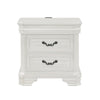 Lynda Nightstand 2 Drawers Metal Handles White Acacia Wood 27 Inch