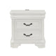 Lynda Nightstand 2 Drawers Metal Handles White Acacia Wood 27 Inch