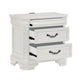 Lynda Nightstand 2 Drawers Metal Handles White Acacia Wood 27 Inch