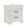 Lynda Nightstand, 2 Drawers Metal Handles, White Acacia Wood 27 Inch