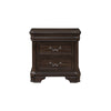 Lynda Nightstand 2 Drawers Metal Handles Brown Acacia Wood 28 Inch