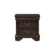 Lynda Nightstand 2 Drawers Metal Handles Brown Acacia Wood 28 Inch