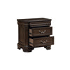Lynda Nightstand 2 Drawers Metal Handles Brown Acacia Wood 28 Inch