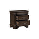 Lynda Nightstand 2 Drawers Metal Handles Brown Acacia Wood 28 Inch