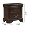 Lynda Nightstand 2 Drawers Metal Handles Brown Acacia Wood 28 Inch