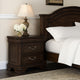 Lynda Nightstand 2 Drawers Metal Handles Brown Acacia Wood 28 Inch