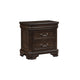 Lynda Nightstand, 2 Drawers Metal Handles, Brown Acacia Wood, 28 Inch