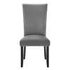 Lira Dining Chairs Set of 2 Nailhead Trim Gray Fabric Solid Wood BM329963