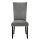 Lira Dining Chairs Set of 2 Nailhead Trim Gray Fabric Solid Wood BM329963