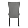 Lira Dining Chairs Set of 2 Nailhead Trim Gray Fabric Solid Wood BM329963