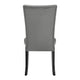 Lira Dining Chairs Set of 2 Nailhead Trim Gray Fabric Solid Wood BM329963