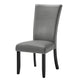 Lira Dining Chairs Set of 2, Nailhead Trim Gray Fabric, Solid Wood
