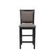 Mac Counter Height Chair Set of 2 Lattice Pattern Black Brown Wood BM329967