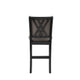 Mac Counter Height Chair Set of 2 Lattice Pattern Black Brown Wood BM329967