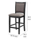 Mac Counter Height Chair Set of 2 Lattice Pattern Black Brown Wood BM329967