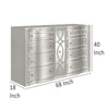 Felix Wide Dresser with 8 Bow Front Drawers Silver Solid Wood 68 Inch BM329971