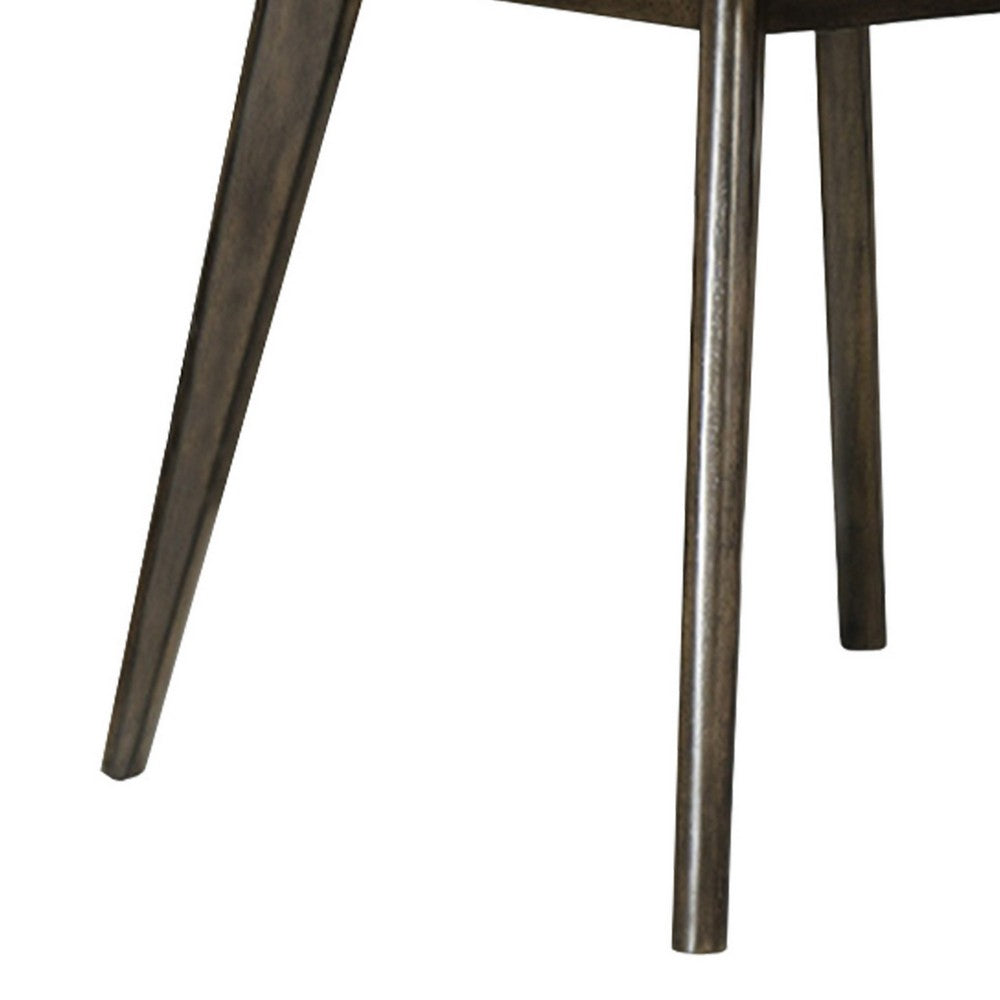 Roxy Round Dining Table with Angled Tapered Legs, Walnut Wood 48 Inch