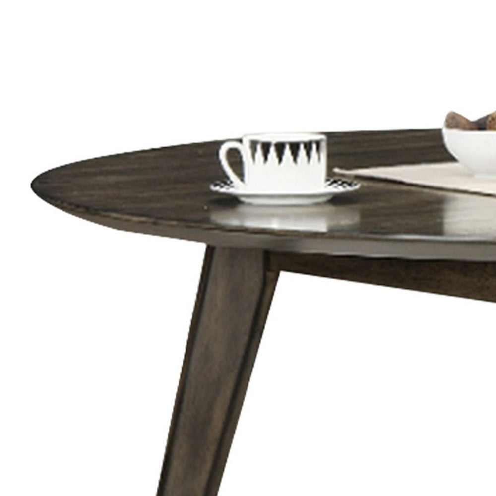 Roxy Round Dining Table with Angled Tapered Legs, Walnut Wood 48 Inch