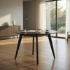 Roxy Round Dining Table with Angled Tapered Legs, Walnut Wood 48 Inch