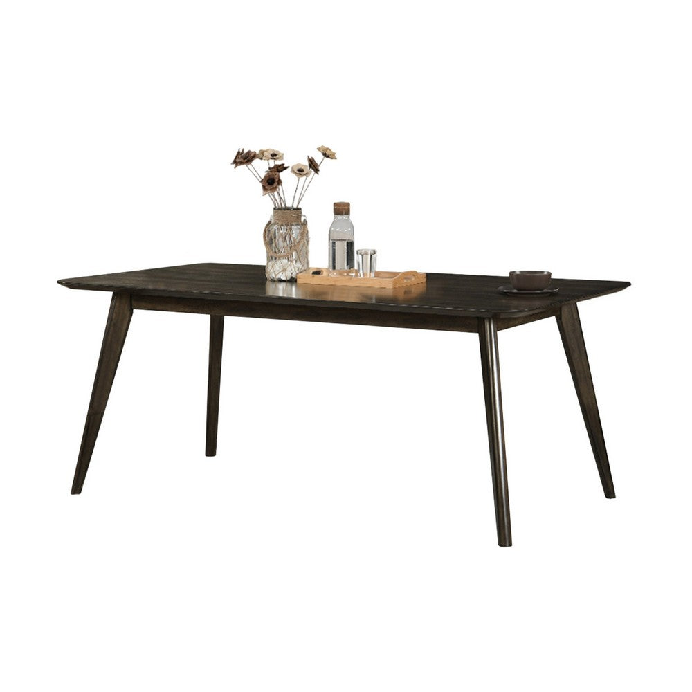 Roxy Dining Table, Walnut Brown Solid Wood, Rectangular 72 Inch Top