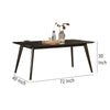 Roxy Dining Table, Walnut Brown Solid Wood, Rectangular 72 Inch Top