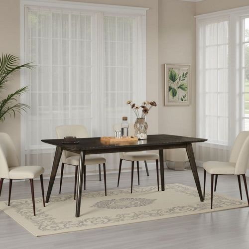 Roxy Dining Table, Walnut Brown Solid Wood, Rectangular 72 Inch Top