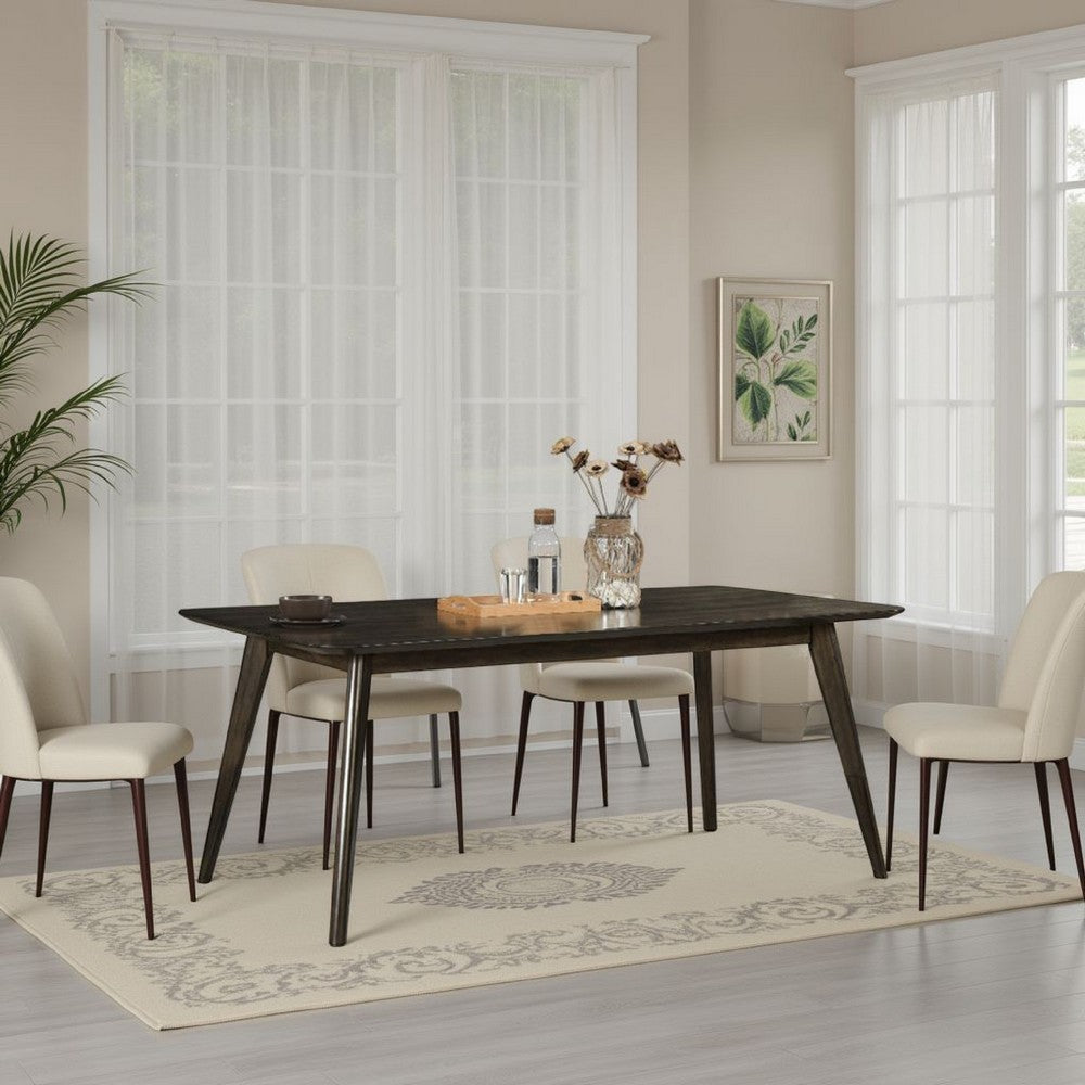 Roxy Dining Table, Walnut Brown Solid Wood, Rectangular 72 Inch Top