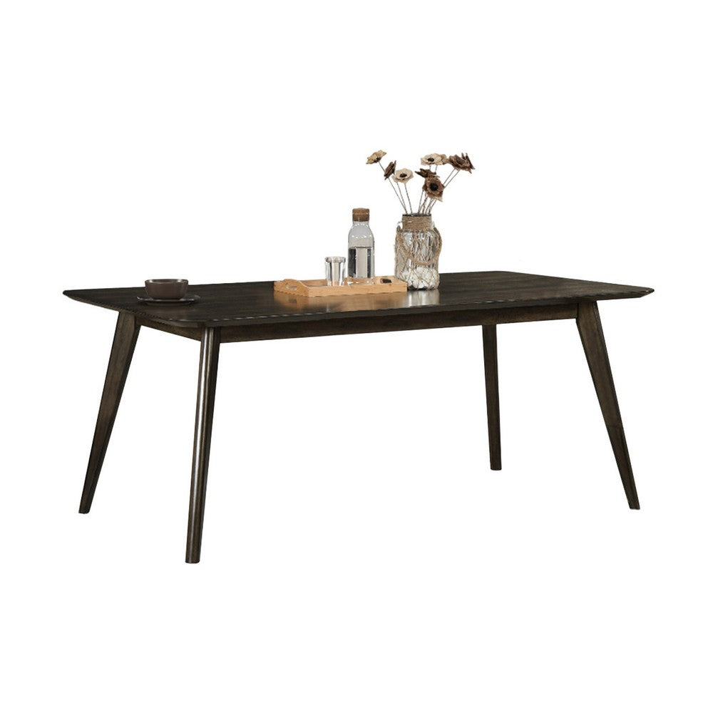 Roxy Dining Table, Walnut Brown Solid Wood, Rectangular 72 Inch Top