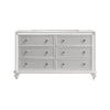 Stacy Wide Dresser with 8 Drawers and LED Lights Silver White Wood BM329982