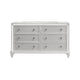 Stacy Wide Dresser with 8 Drawers and LED Lights Silver White Wood BM329982