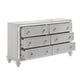 Stacy Wide Dresser with 8 Drawers and LED Lights Silver White Wood BM329982