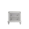 Stacy Nightstand with 2 Drawers and LED Lights Silver and White Wood BM329983