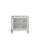 Stacy Nightstand with 2 Drawers and LED Lights Silver and White Wood BM329983