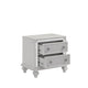 Stacy Nightstand with 2 Drawers and LED Lights Silver and White Wood BM329983