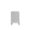 Stacy Nightstand with 2 Drawers and LED Lights Silver and White Wood BM329983