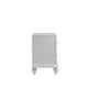 Stacy Nightstand with 2 Drawers and LED Lights Silver and White Wood BM329983