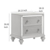 Stacy Nightstand with 2 Drawers and LED Lights Silver and White Wood BM329983