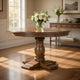 Dinie Dining Table, Classic Turned Base, Chestnut Brown Wood 48 Inch