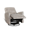 Aki Swivel Manual Recliner Chair Adjustable Rest Gray Faux Leather BM329987